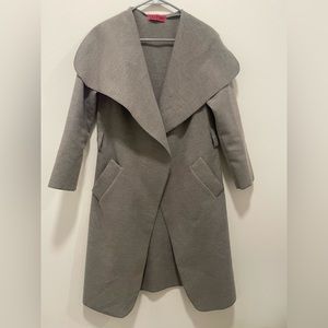 Grey boohoo long coat! Size small